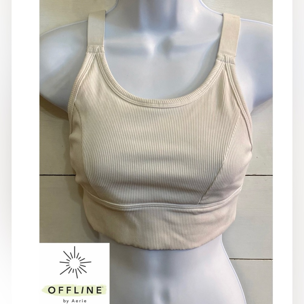 Offline by Aerie Women’s Sz S White Sweat Cardio‎ Most Support Athletic Top